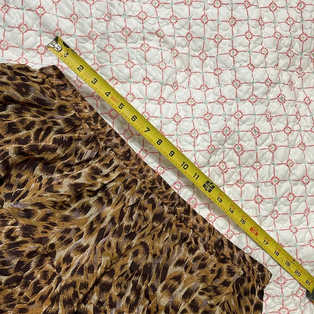 Tiered chiffon, leopard print skirt with sequin ham